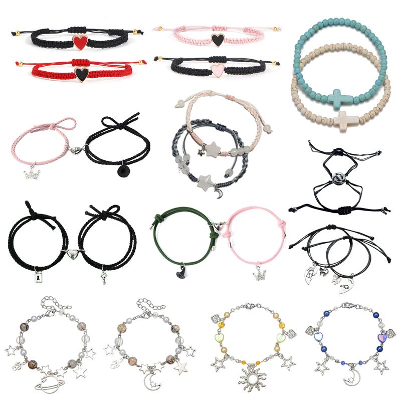 1pair Chinese Style Star Braided Couple Bracelets For Women Men Exquisite Handmade Charm Bracelet Jewelry Accessories Gifts