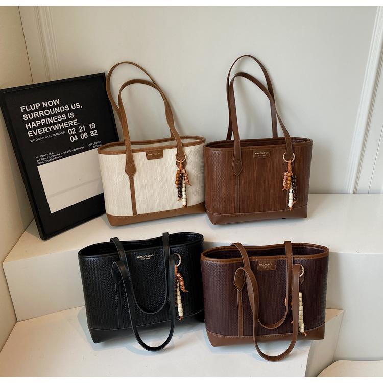 Ladies Large Capacity Shoulder Bags Vintage Commuting Underarm Bags Solid Color Casual Handbag Women High Quality Tote Bag