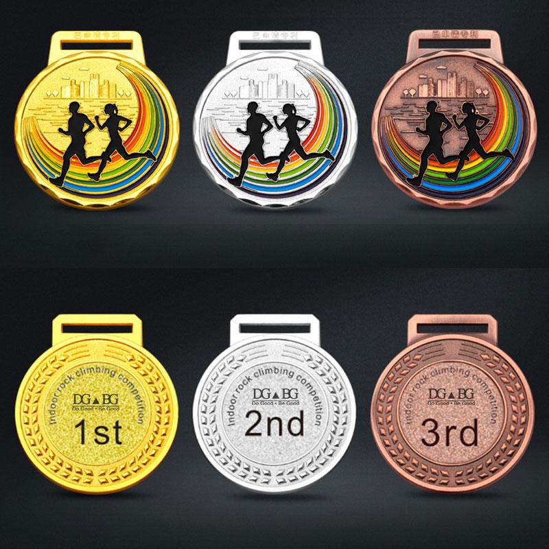 Marathon Gold Winner Award Medals With Neck Ribbon 3D Running Runner 1St 2Nd Trophy Various Sport Souvenir Prize Gift Customized