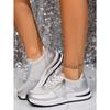 Women's Plus Size Single Shoes Spring and Autumn New Style Rhinestone Lace Up Casual Shoes
