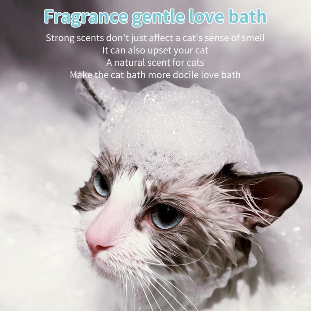 GJYC PET Natural Tear-Free Gentle Cat Shampoo Deep Cleansing Odor Removing Softens Fur Soothes Sensitive Skin For All Cat Breeds