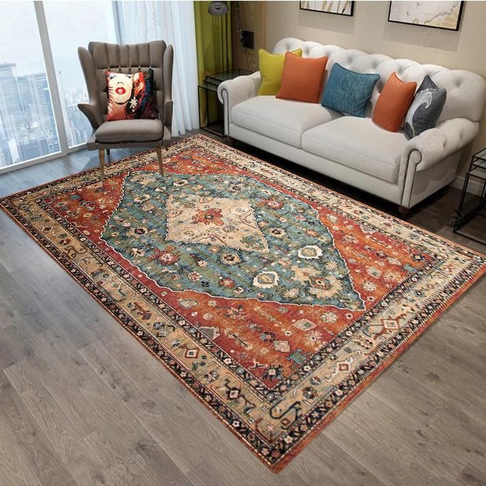 

Carpet Persian American Style Retro Living Room Sofa Tea Table Carpet Household Bedroom Bedside Mat 80*120cm
