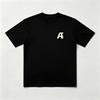 Unisex Black TShirt Minimalist Art Letter Symbol Chest Print Short Sleeve Tops Graphic Tees Men Women Loose Fit Cotton Street Fashion