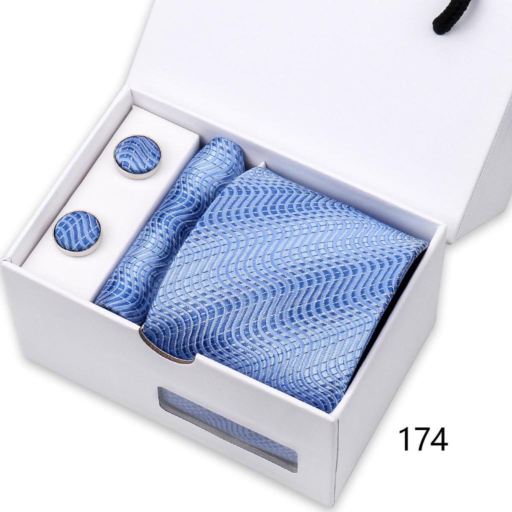 Men's High-End Polyester Tie & Pocket Square Set for Weddings and Formal Wear