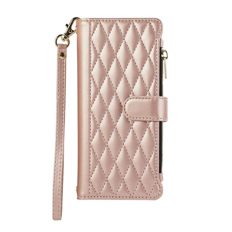 Flip Case for Samsung Galaxy Z Fold 8 Ultra 5G 2026 Zipper Leather Wallet Checkered Funda for Galaxy Z Fold8 Ultra Cover
