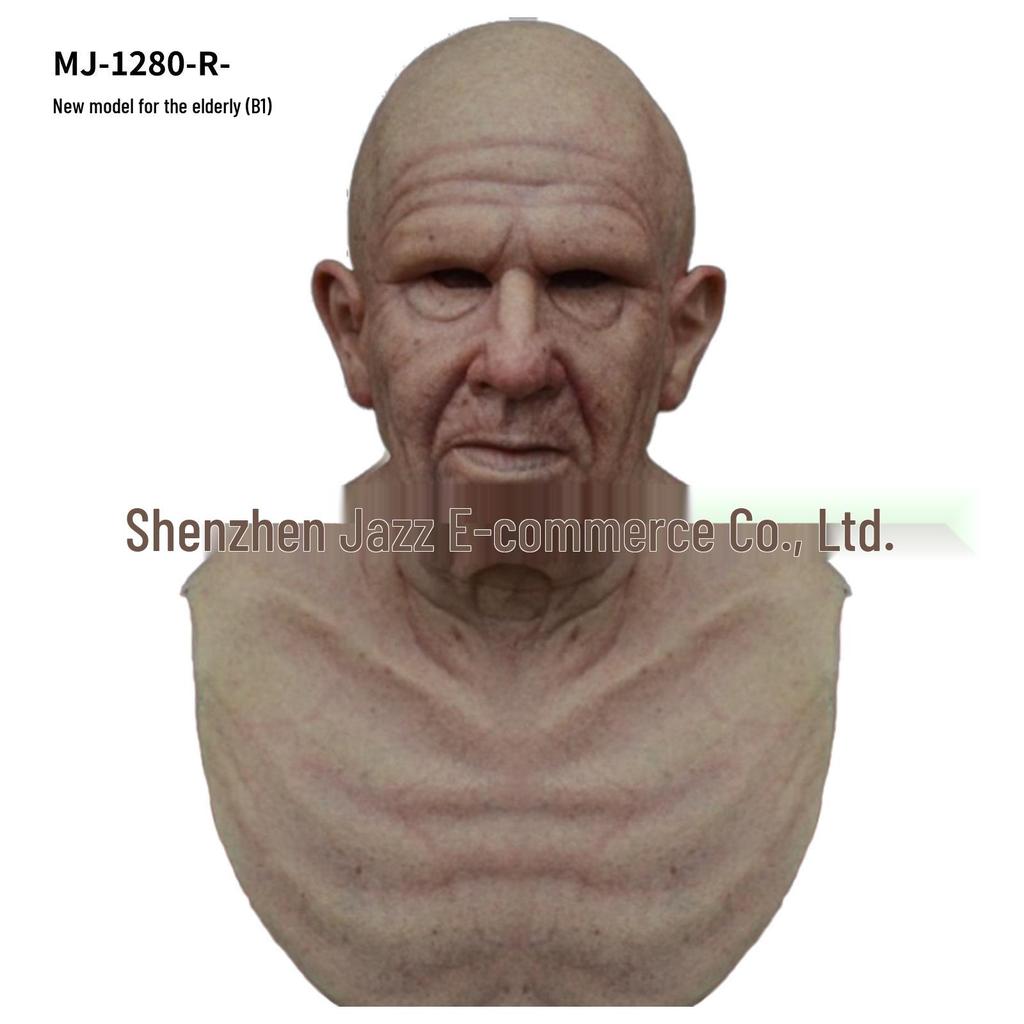 Realistic Latex Halloween Mask: Young Man with Wig