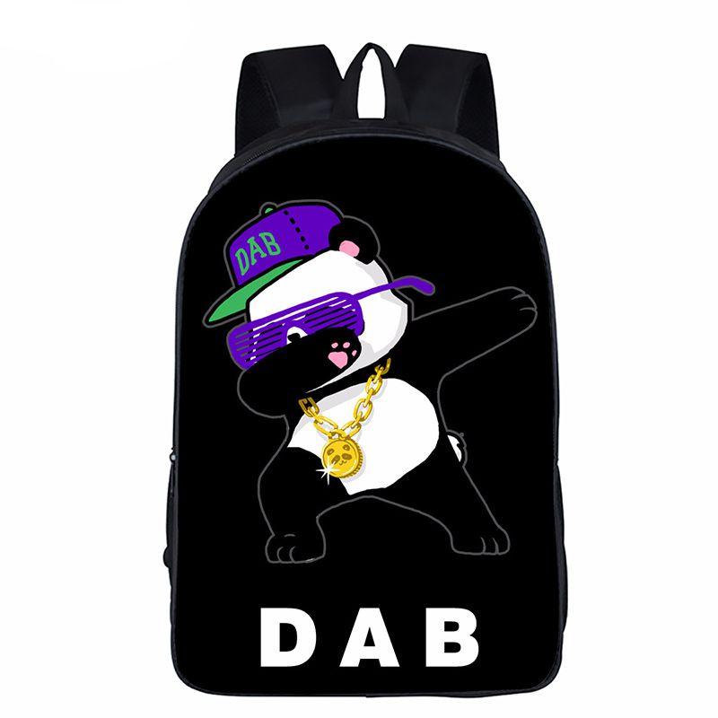 Durable Dab Panda School Backpack For Students Featuring Smooth Zipper And Easy-to-clean Material