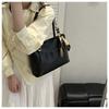 Pu Solid Color Large Capacity Commuter Casual Shoulder Tote Bag For Women