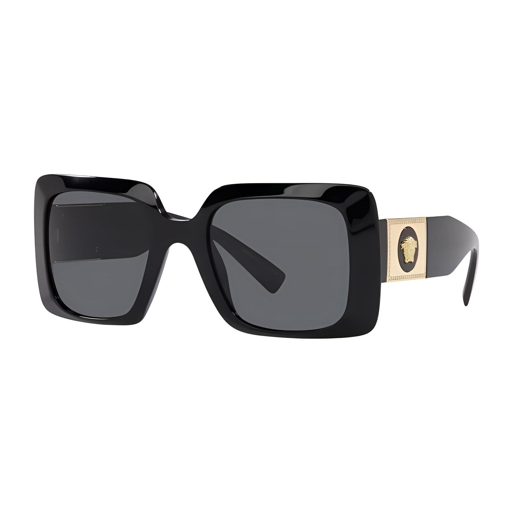 Versace Rectangular Frame Irregular Sunglasses Women sunglasses VE4405GB187 Black,54