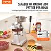 Commercial Burger Patty Maker, 130mm/5inch Hamburger Beef Patty Maker, Heavy Duty Food-Grade Stainless Steel Bowl Burger Press Machine, Kitchen Meat