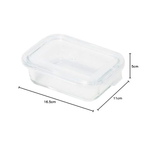 Pearl Metal Heat-Resistant Glass Storage Containers, 350ml, Set of 3, Square, Le Ciel, HB-6466