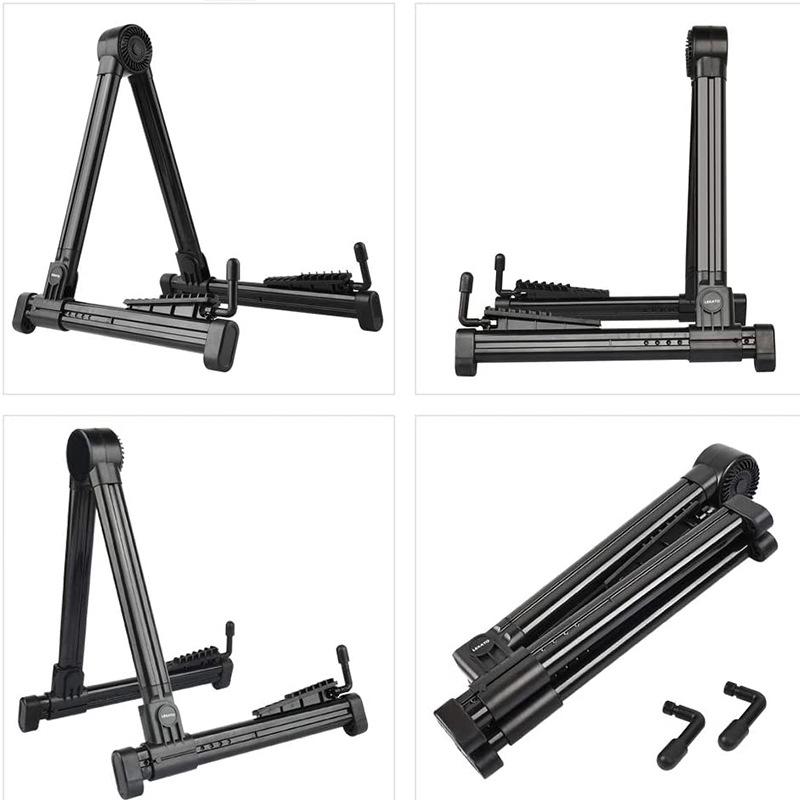 Vertical Folding Guitar and Violin Floor Stand for Electric, Acoustic, and Folk Guitars - Home Use