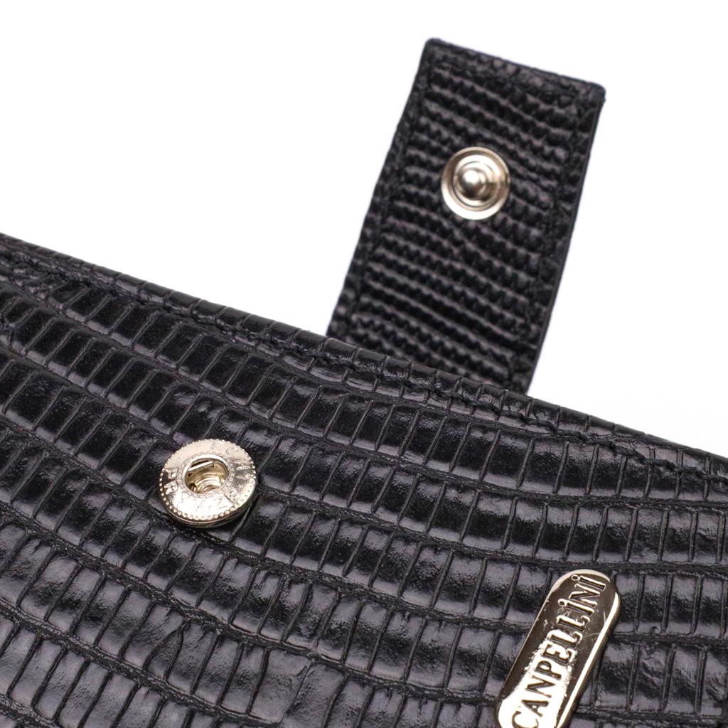 Textured Men's Wallet Made of Genuine Leather with Embossed CANPELLINI 21745 Black