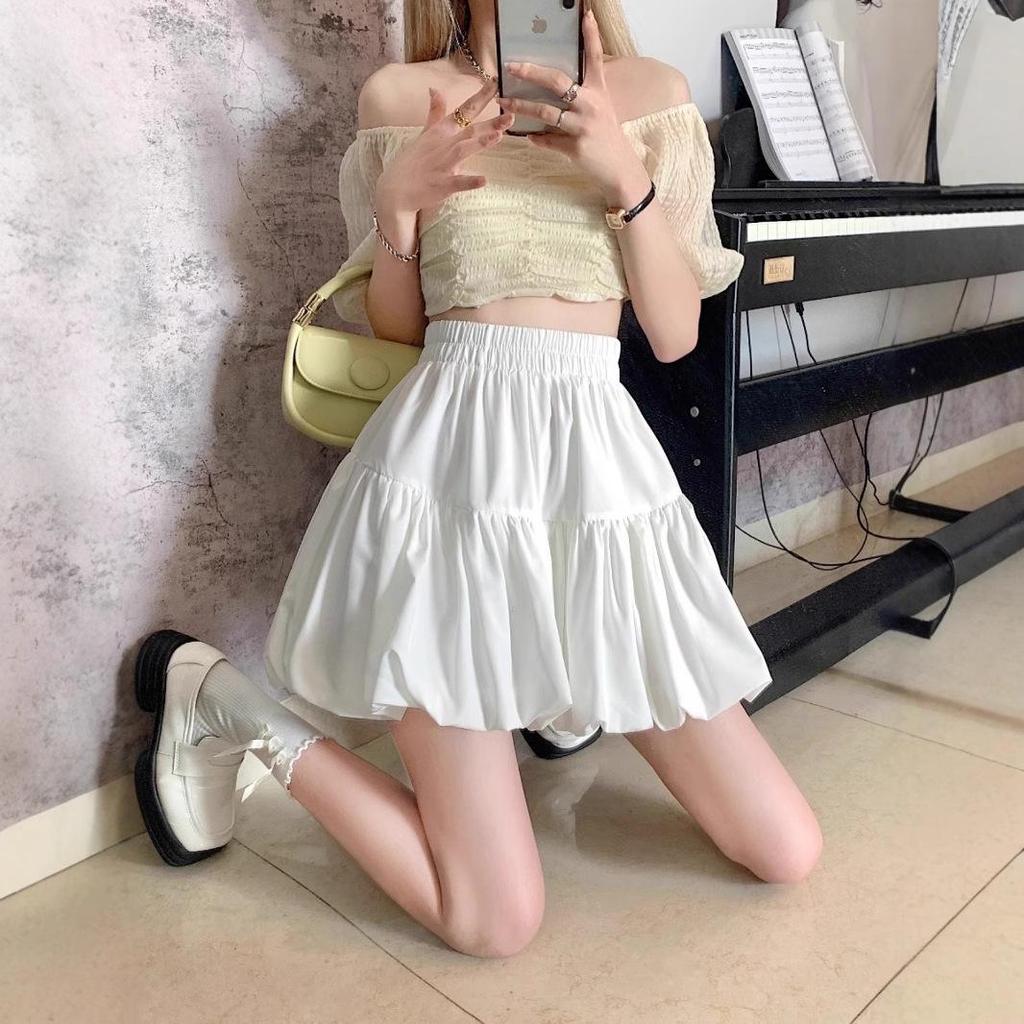 Women's High-Waist Pleated A-Line Summer Skort