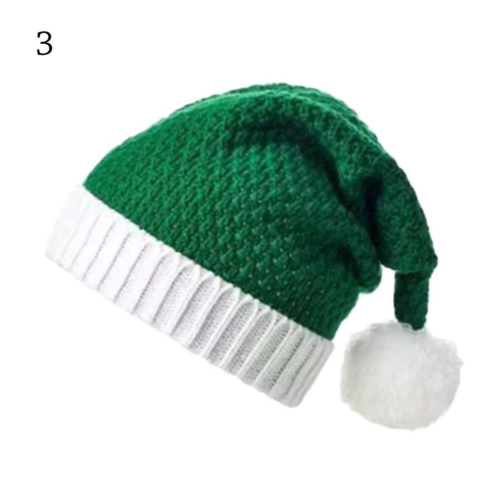 Soft Christmas Hat Pom Pom Ball New Year Decorations Winter Beanie Santa Caps  for Women Men
