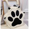 Paw Shape Cats Backpack Plush Large Capacity Embroidered Shoulder Bag Students