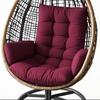 Thickened Waterproof Outdoor Hanging Basket Seat Cushion for Armchair, Recliner, Rocking Chair, or Swing with Backrest