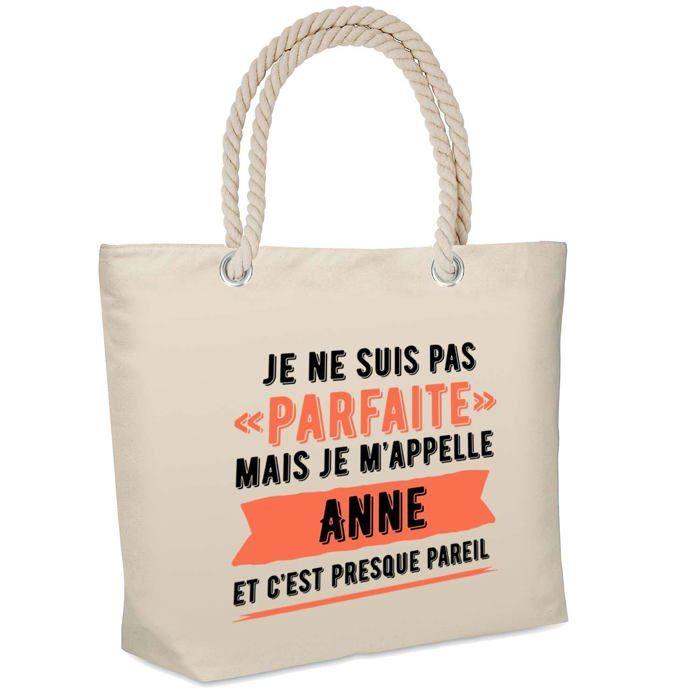 Sac de plage - PLANETEE - Anne Parfaite - Isotherme imprimé - Coton beige - Anses renforcées