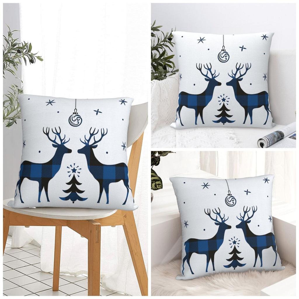 Chrismas Snowflake Letter Print Pillow Case Cushion Cover Polyester Graphic Pillow Cover Pillowcases Office Car Home Decorative