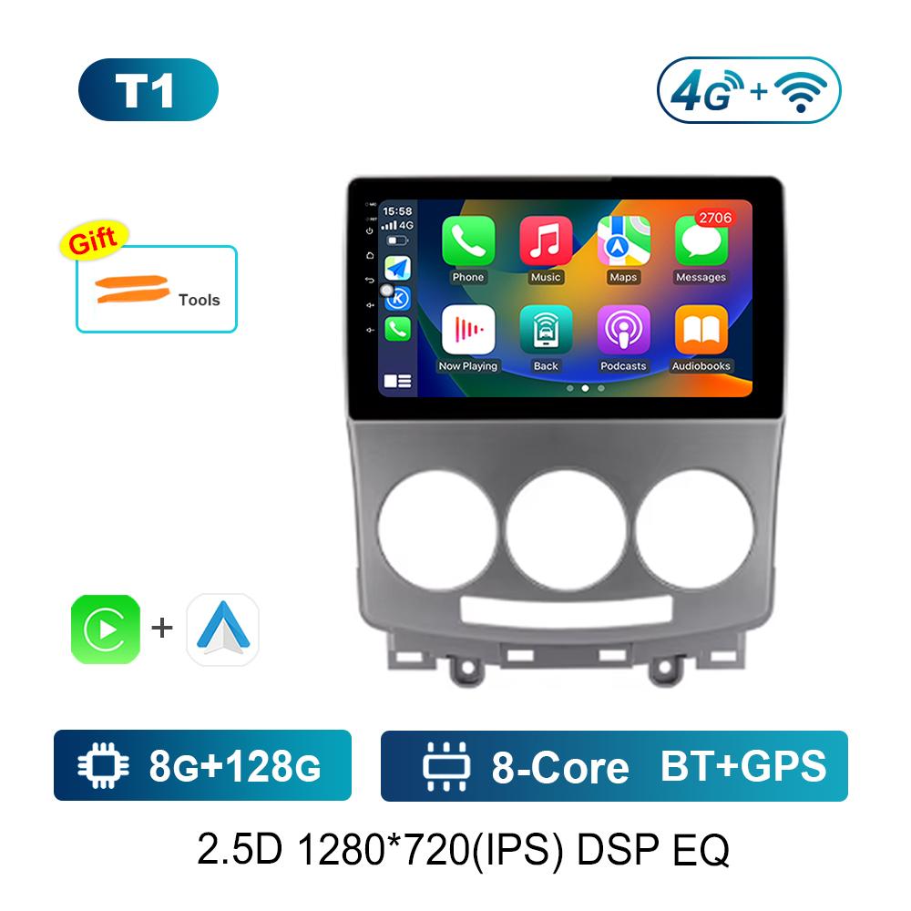 For Mazda 5 2005 - 2010 Carplay WiFi Android System Car Video Multimedia Player Navigation GPS Bluetooth Auto Tools Split Screen
