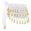 Womens Belly Dance Accessories Set with Hip Scarf Wrap Gold Coin Headband Belly Dance Necklace Earrings and Bracelets
