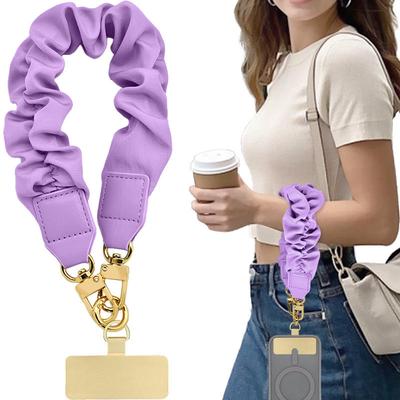 Stock Phone Wrist Strap, Scrunchie Phone Lanyard with Tether Tab,Anti-Drop Hands-Free Wrist Strap