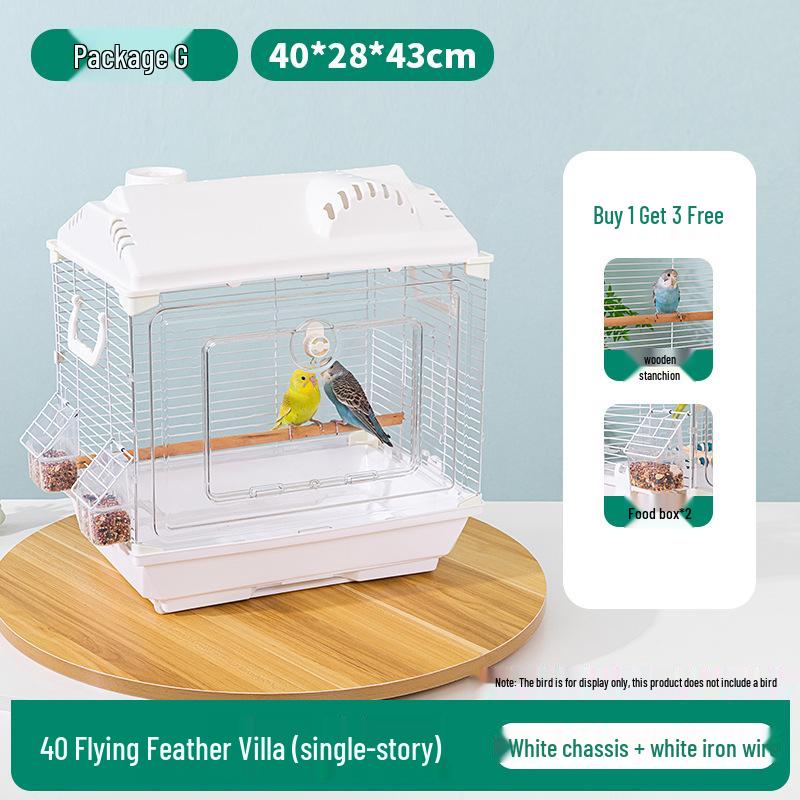 Large Ornamental Birdcage for Budgerigars, Cockatiels, & Finches with Acrylic Panels