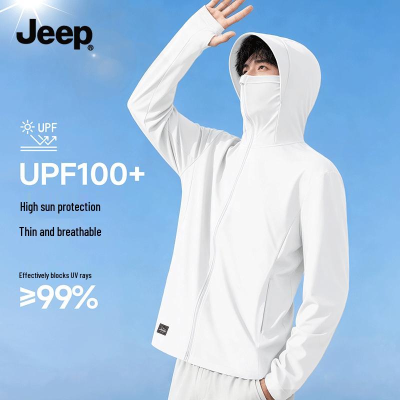 JEEP Men s Summer Ice Silk Quick Dry Sun Protection Hoodie 4XL