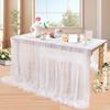 Table Runner Wedding Decorations White Table Cover Lace Fabric Table Cloth for Sequins Overlay Birthday Bridal Shower Party