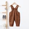 Korean Kids' Corduroy Overalls with Crotch Opening (0-3 Years) - 2026 New Style