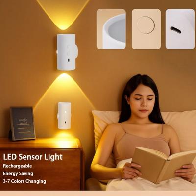 3-7 Colors Changing LED Sensor Light Rechargeable Bedroom Night Light Fashion Wall Lamp