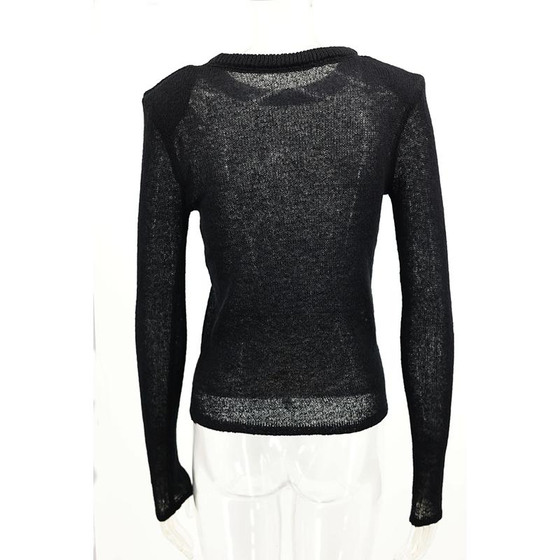 Solid Round Neck Thin Knitted Sweater For Women Fashion Commuting Long Sleeve Pullover Autumn New Female High Street Jumper