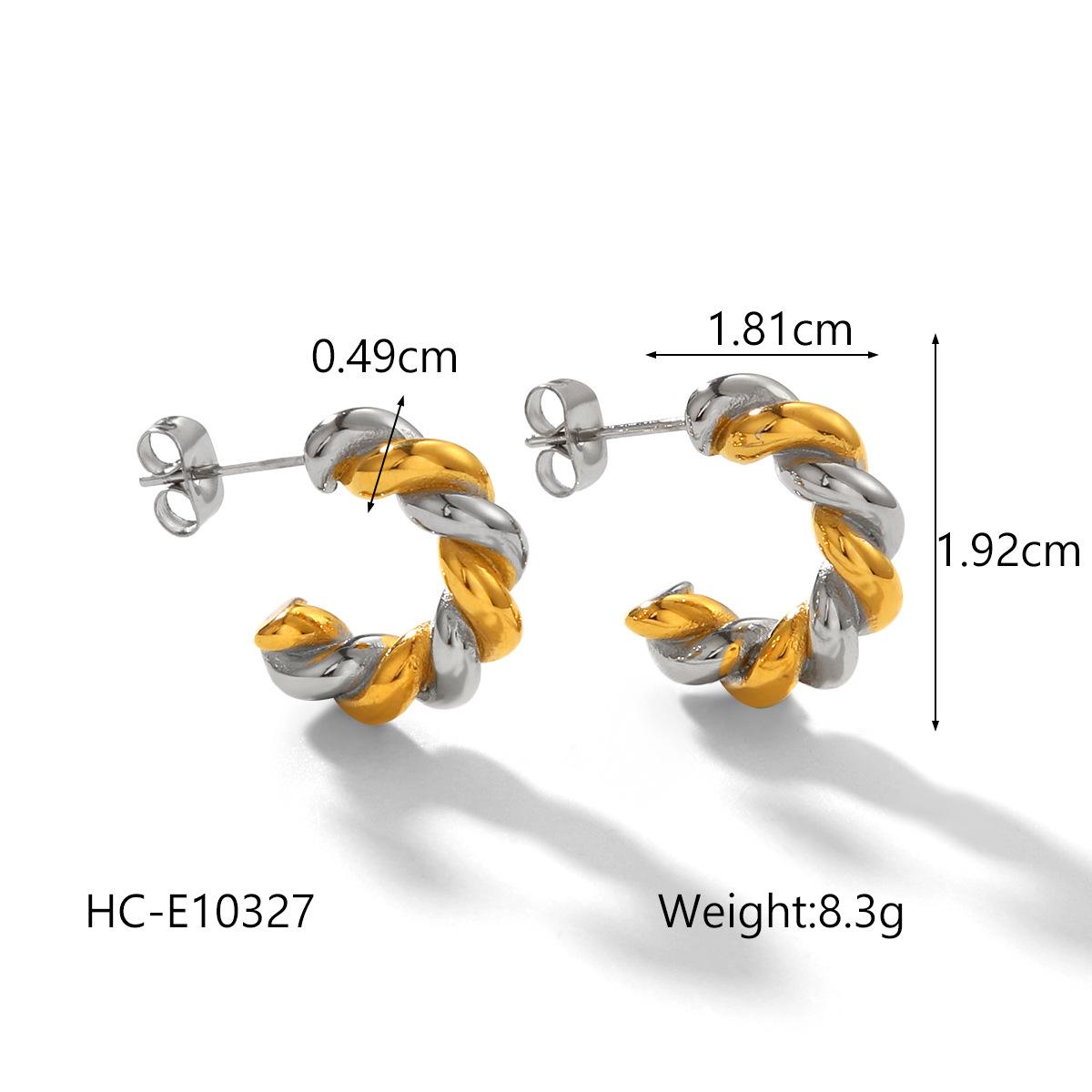 

Трендовые европейские и американские серьги-пусеты C-образной формы из титановой стали с цветными блоками для женщин