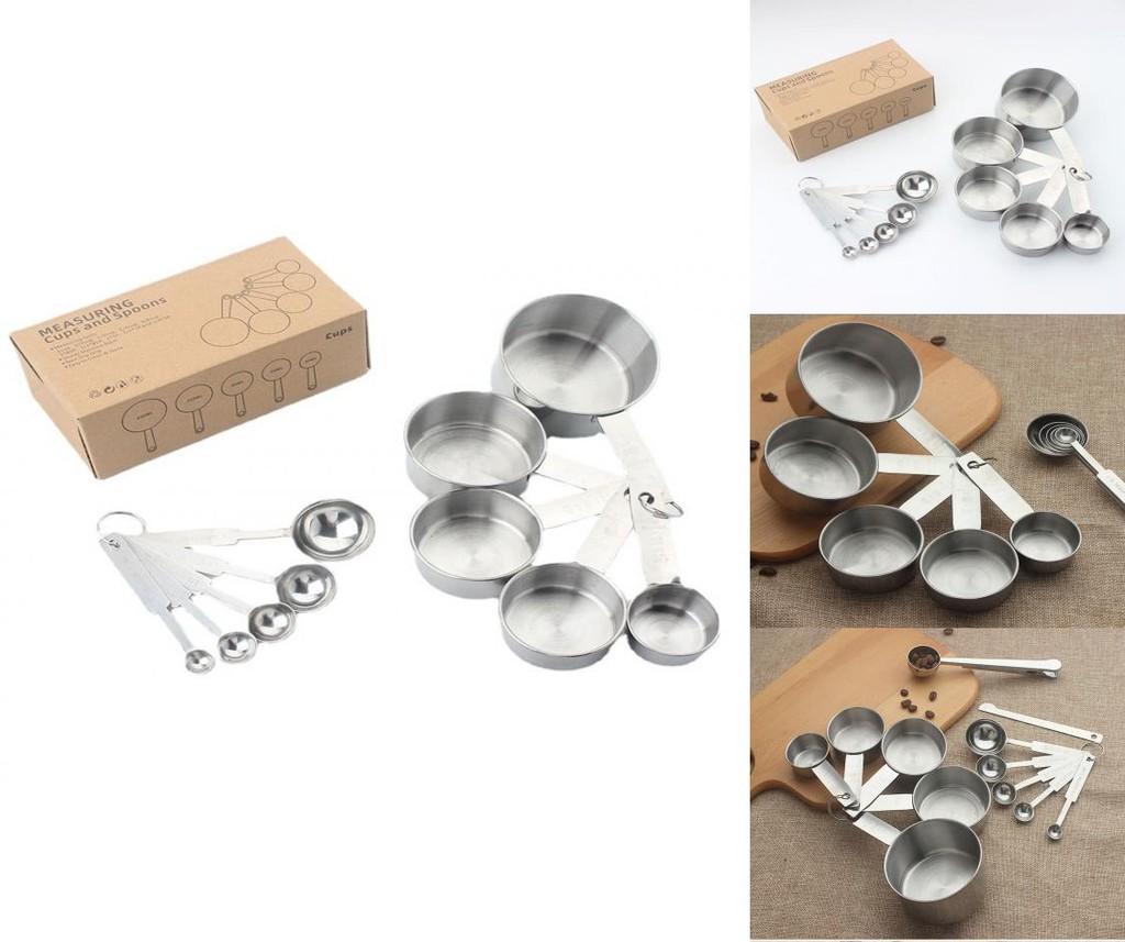 Stainless Versatile Steel Measuring Cups And Spoons Set For Baking Coffee And Sweet Treats
