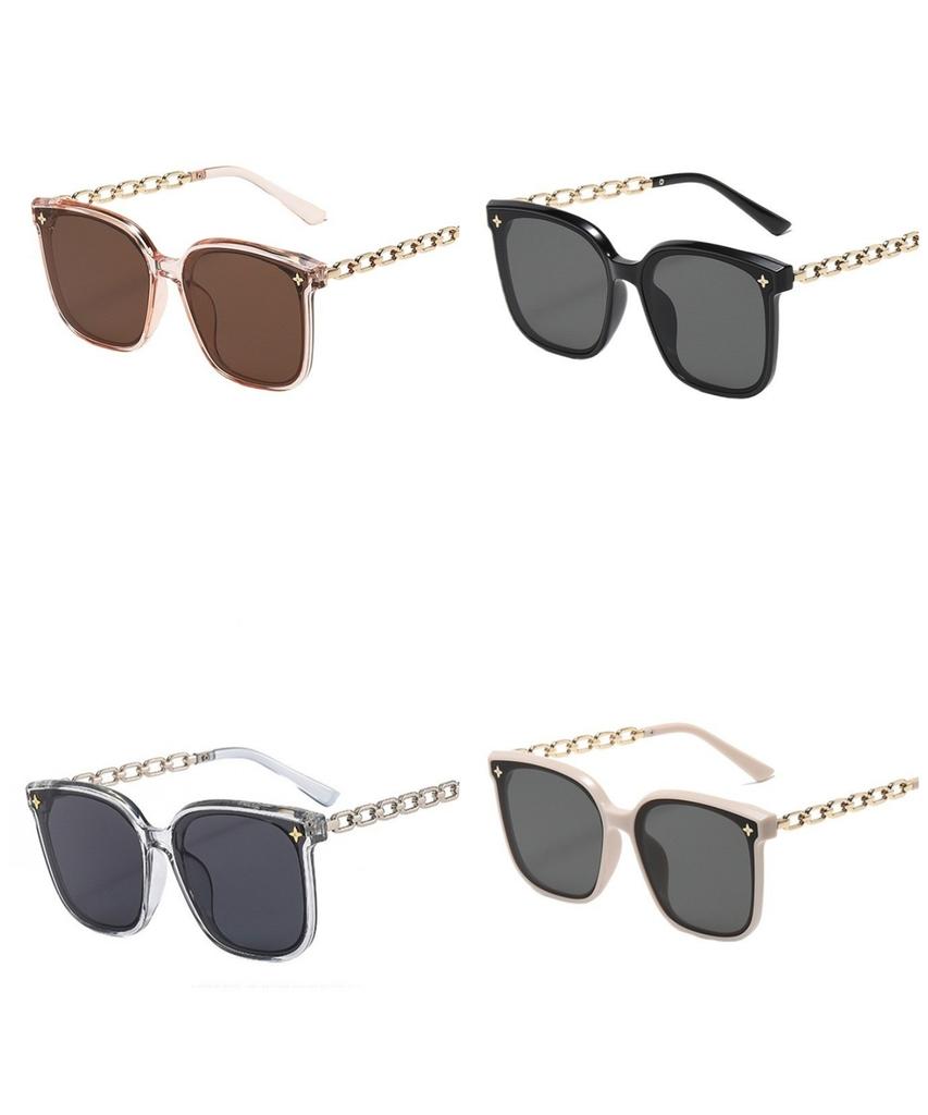Korean Version Sunglasses Men Women Fashion Sunglasses Sunscreen Sunglasses Big Face Slimmer Look Anti-Ultraviolet Sunglass
