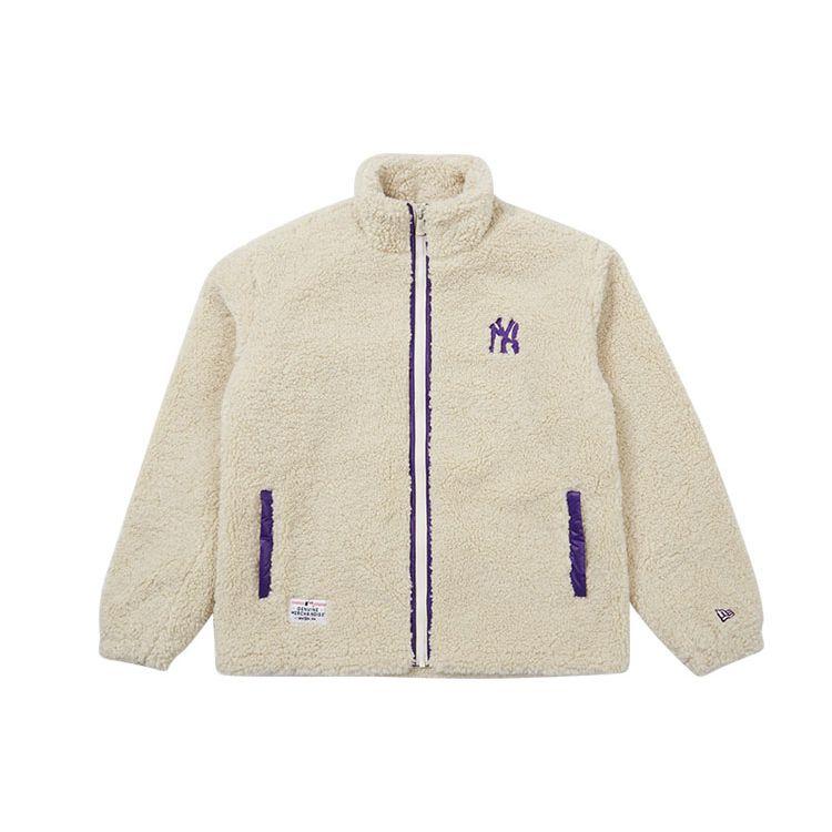 New Era Sherpa Color Block NY Embroidered Warm Jacket Unisex Jackets Light-Yellow 12877415