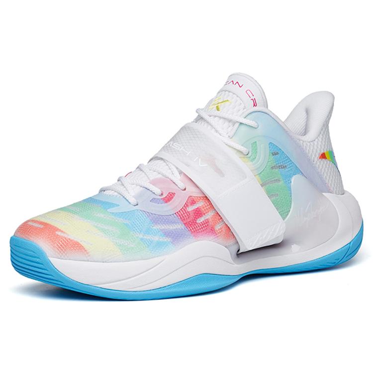 New Anta Water Flower 4 Slip Resistant Cushioning Wear Resistant Low Top Basketball Shoes White Multicolor 112221602-9