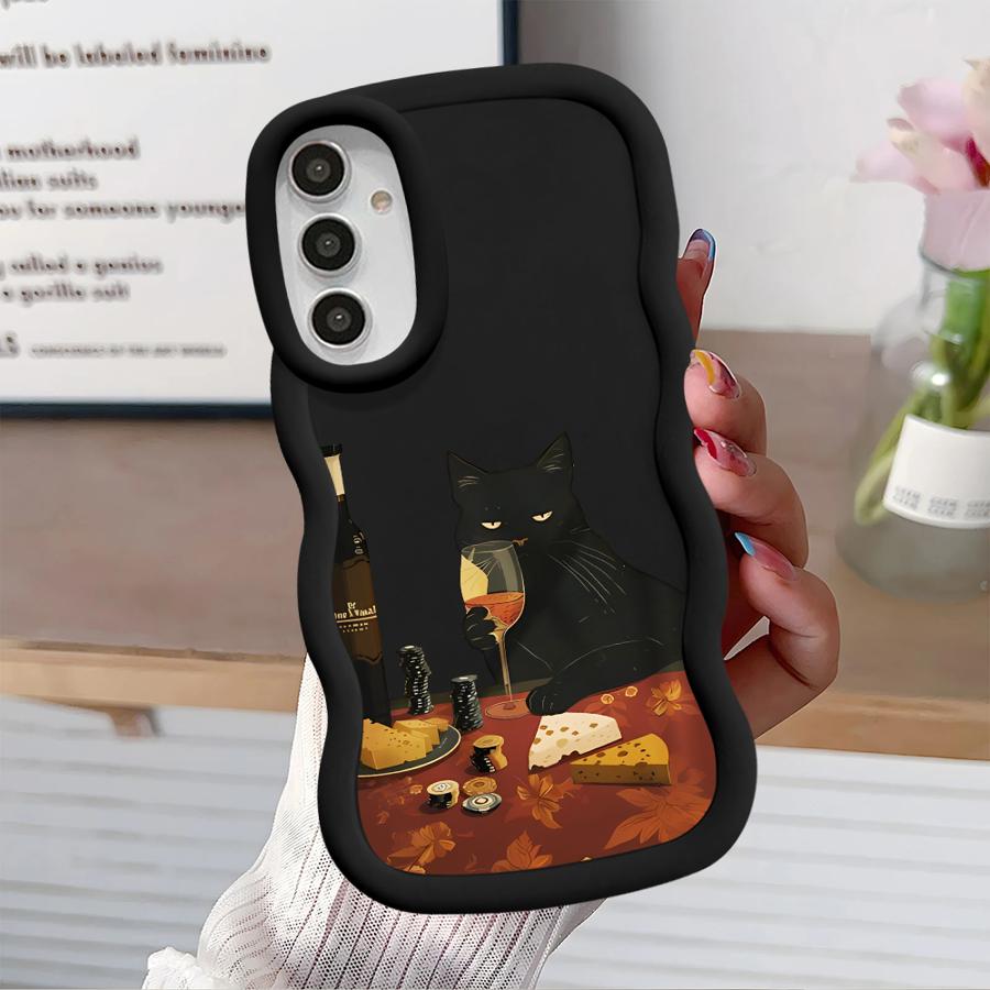 Leicht betrunkene Katze Hülle für Samsung Galaxy A14 A16 A13 A12 A15 A11 A21s A52 Weiche Handyhülle A06 A22 A33 A53 A04 A03 A05 A23