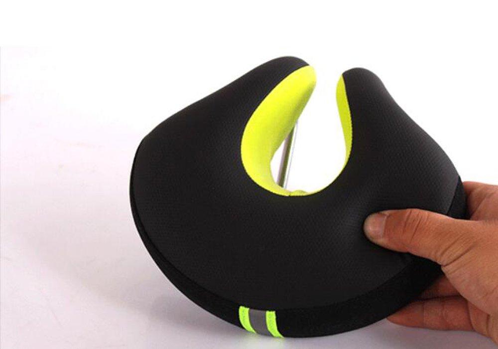 Poilee Bicycle PU Highly Highly 150KG Load Comfortable for Long Distance Cycling Saddle for Cross A038 Saddle, Leather, Breathable, Elastic, Capacity,