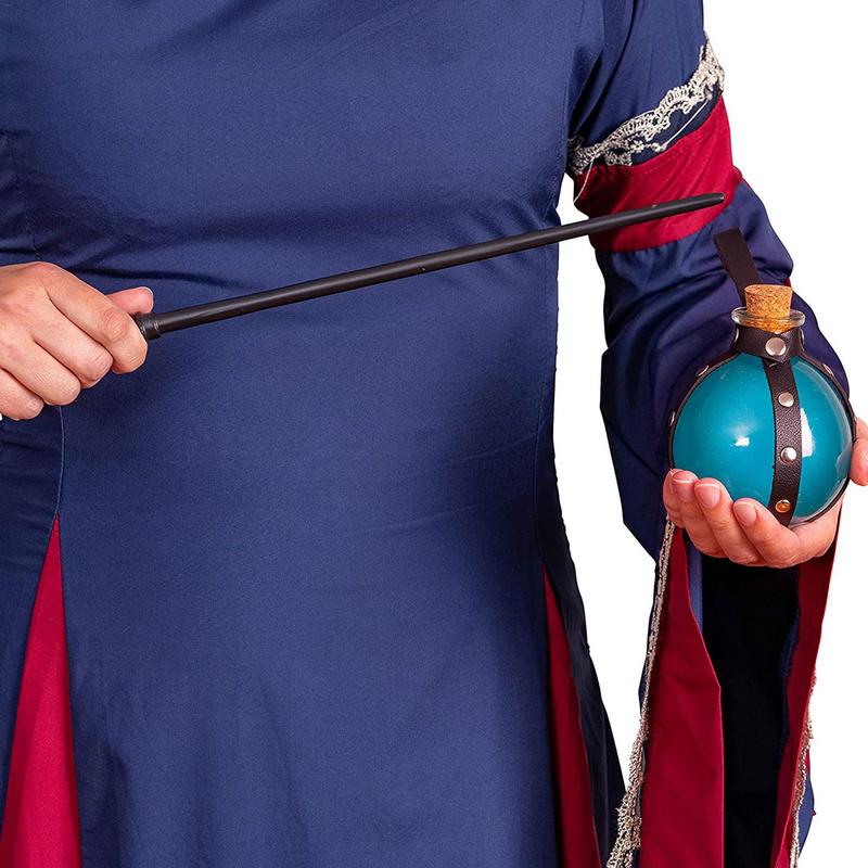 Stregone Medievale Strega Magia Oscura Sughero Porta Bottiglia di Vetro per Pozioni con Cintura da Vita Steampunk Alchimista Guaritore Larp Costume Cosplay