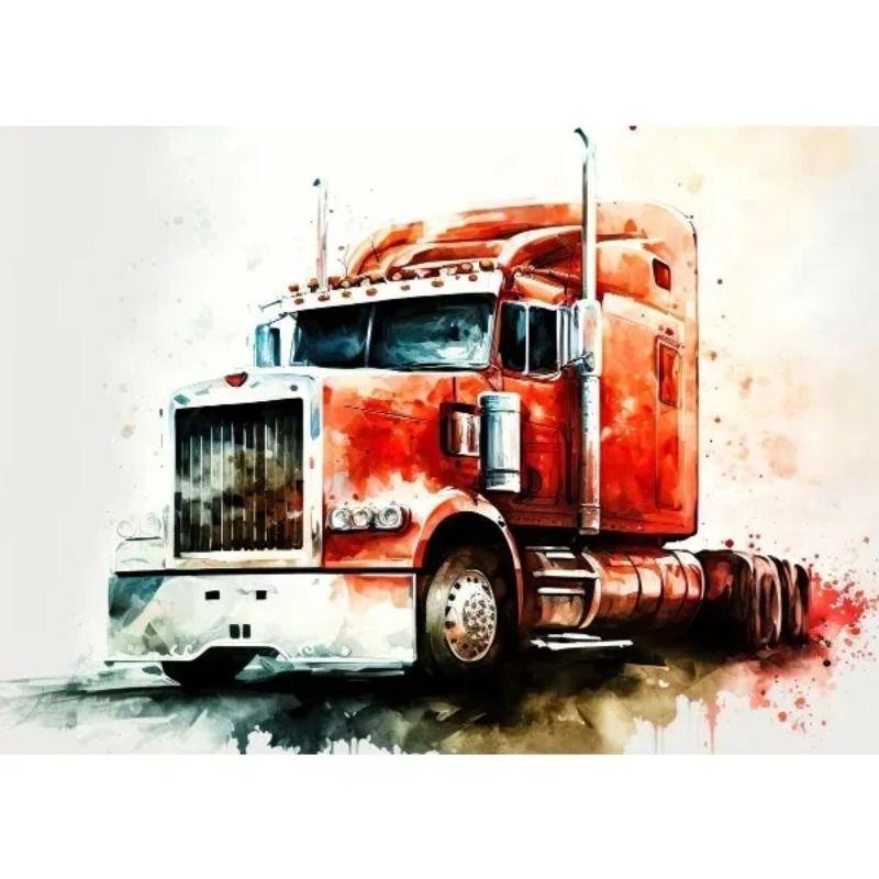 Watercolor Toy Car Tin Painting for Kids Room Decor