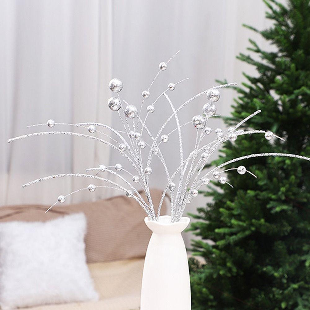 Lifelike Glitter Berry Branches Foam Fake Red Berry  Office Hotel Decorations