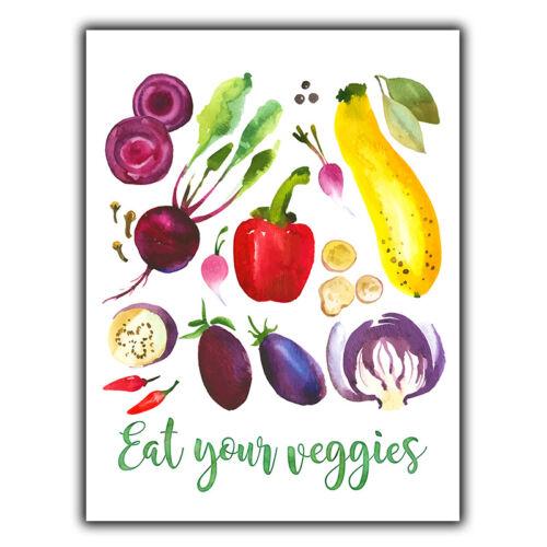 EAT YOUR VEGGIES vegetables SIGN METAL PLAQUE humorous pop art kitchenAluminum 20x30cm(7.8x11.8inch)