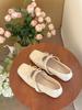 Fairy Style Bow Square Head Mary Jane Single Shoes Women's 2025 New Shallow Mouth Inner Flat Bottom Temperament Single Shoes