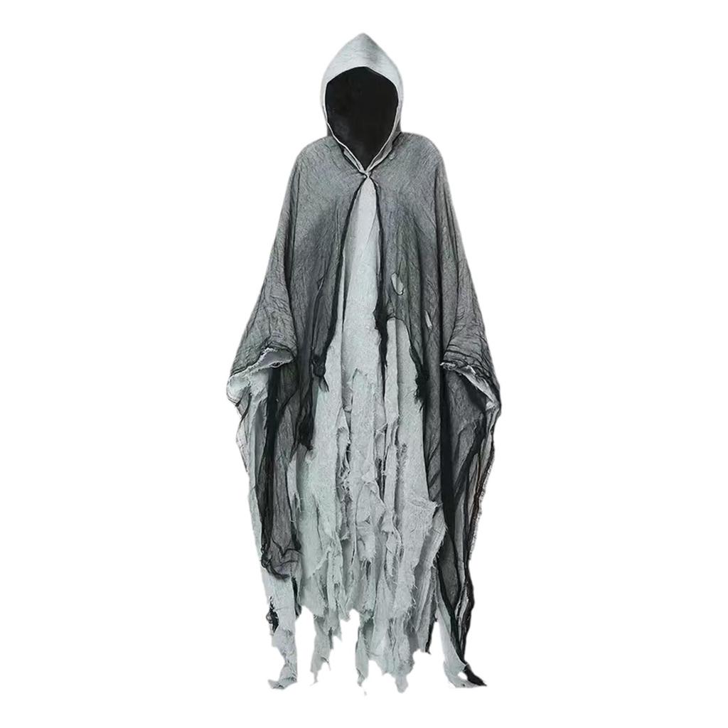 Halloween Robe Cloak Cosplay Costume Vampire Reaper Cosplay Cape Wizard Cloak for Escape Room Theme Party Adult Unisex Man Women