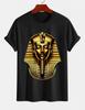 2026 Neues reines Baumwoll-T-Shirt Tutanchamun Pharaonenmaske Altes Ägypten Druck Rundhalsausschnitt Kurzarm Lässiges Oberteil