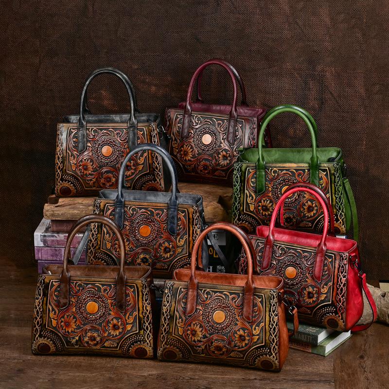 

Винтажная тисненая сумка через плечо с большой вместимостью, женская сумка из искусственной кожи с антибликовым покрытием чёрный