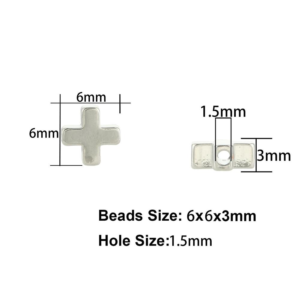 10pcs Copper Beads Charms Cross Heart Star Moon Beads Plated Crafts Color Retention Beads for Jewelry Making Diy Bracelet Necklace