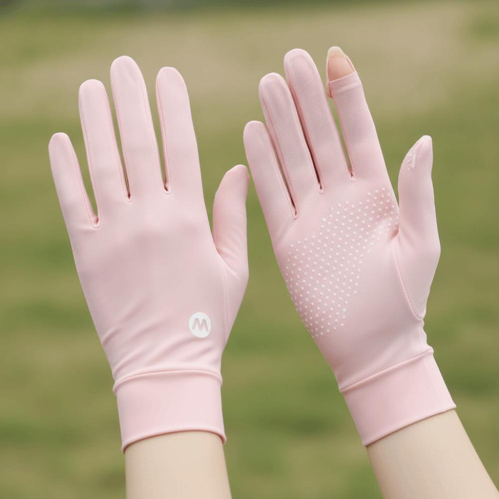 Non-Slip Sun Protection Gloves Quick-Dry Ice Silk Gloves Stretchy UV Protection Gloves Summer