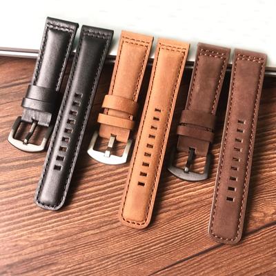 Retro 22mm Schwarz Hell Dunkelbraun Vintage Leder Uhrenarmband Für Huawei GT Seiko Samsung Galaxy Tudor Armband Armband